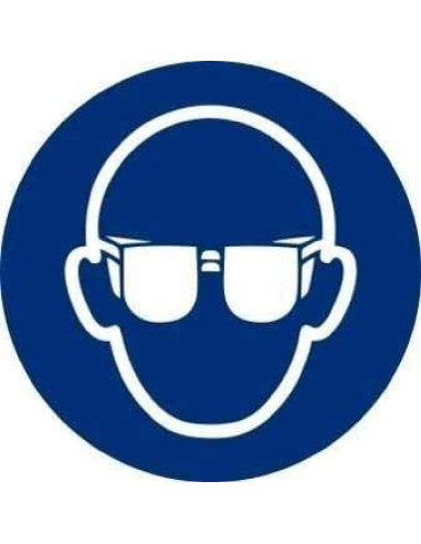 PEGATINA CIRCULAR OBLIGATORIO GAFAS 9 cm