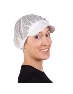 410000-101 GORRO UNISEX REJILLA VISERA BCA. (PAQ.10 UNID)